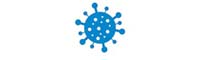 Corona-Virus-Symbol blau