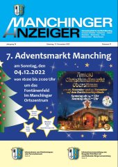 Manchinger Anzeiger Novebmer 2022 - Vorschaubild